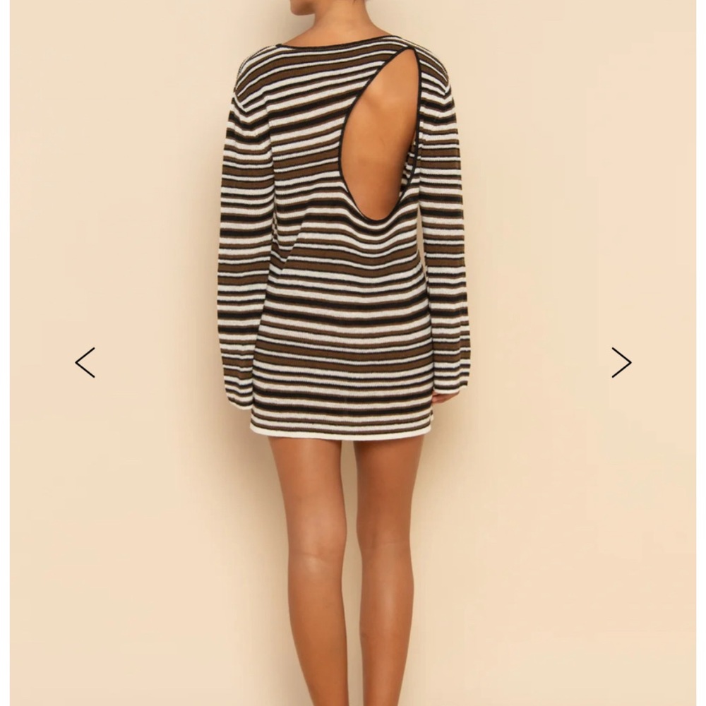 Chic Striped Open-Back Dress